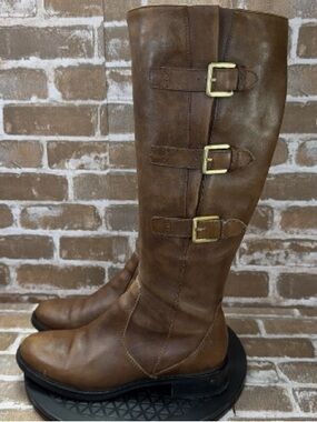 Brown genuine leather Ecco riding boots